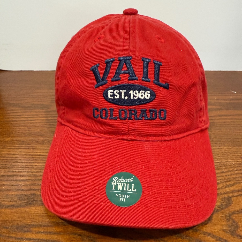 Vail Colorado Youth Baseball Hat Cap Legacy Red Relaxed Twill NEW